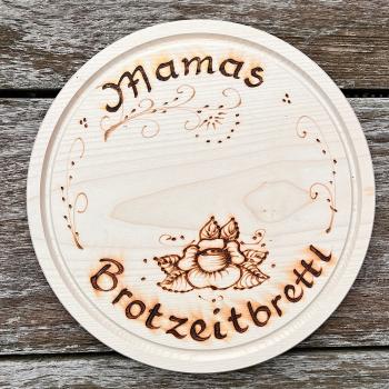 Brotzeitbrettrund, Motiv Rose