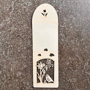 Lesezeichen, Blumen und Vogel