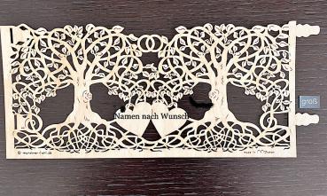 Windlichtfolie Lebensbaum Hochzeit
