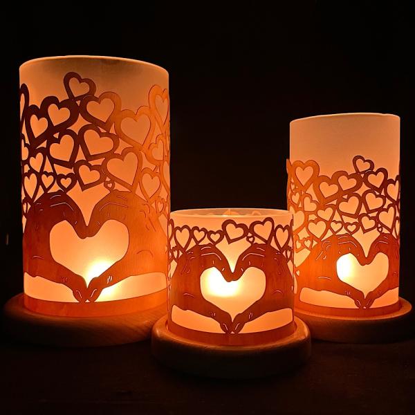 Windlicht Herzen