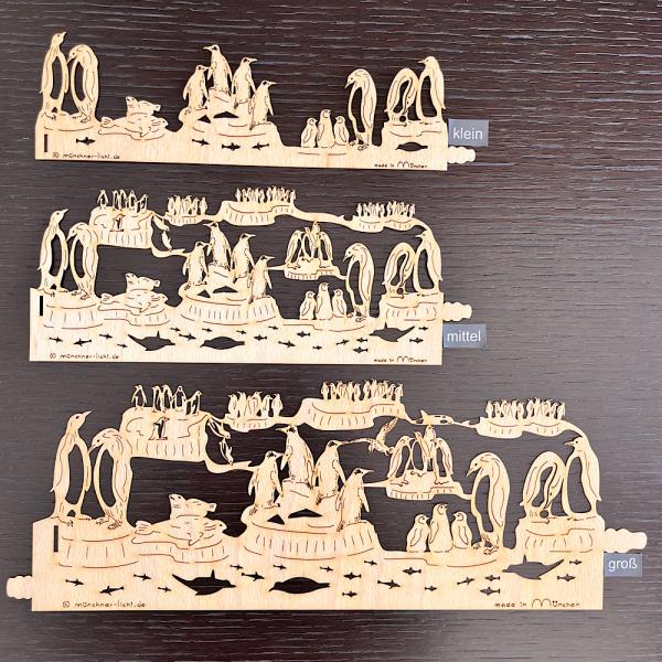 Windlichtfolie Pinguine